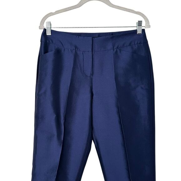 Talbots Navy Blue Silk Cropped Pants The Grace Fit - Picture 8 of 8